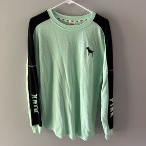 Victoria's Secret Mint and Black Long Sleeve Sweatshirt